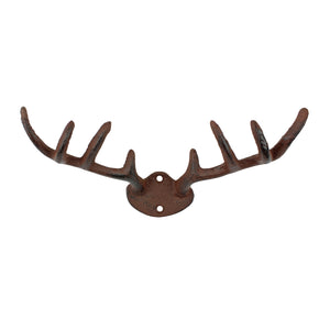 Deer Antler Key Rack Hanger Coat Hooks Hat Towel Cast Iron Wall Mount Cabin