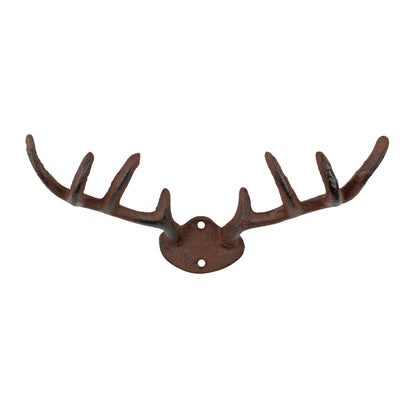 Deer Antler Key Rack Hanger Coat Hooks Hat Towel Cast Iron Wall Mount Cabin