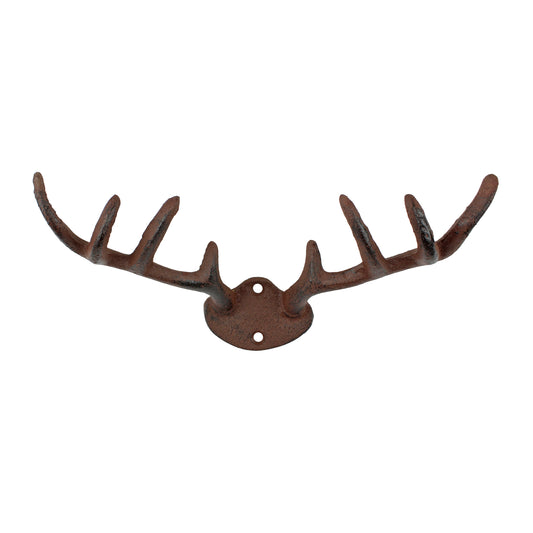 Deer Antler Key Rack Hanger Coat Hooks Hat Towel Cast Iron Wall Mount Cabin