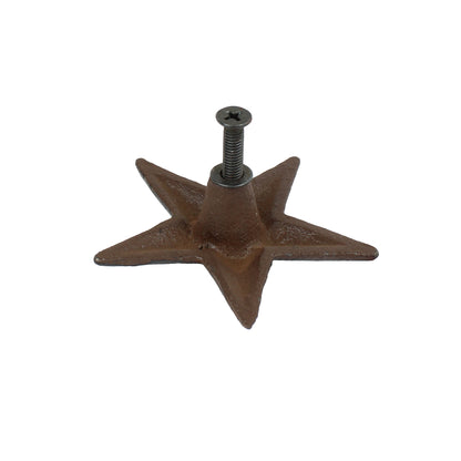 6 Rustic Star Drawer Pull Cabinet Door Handle Knobs Western Antique Style 2.5 in