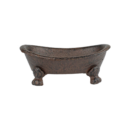 Antique Style Cast Iron Bathtub Soap Dish Holder Western Decor Rustic Brown