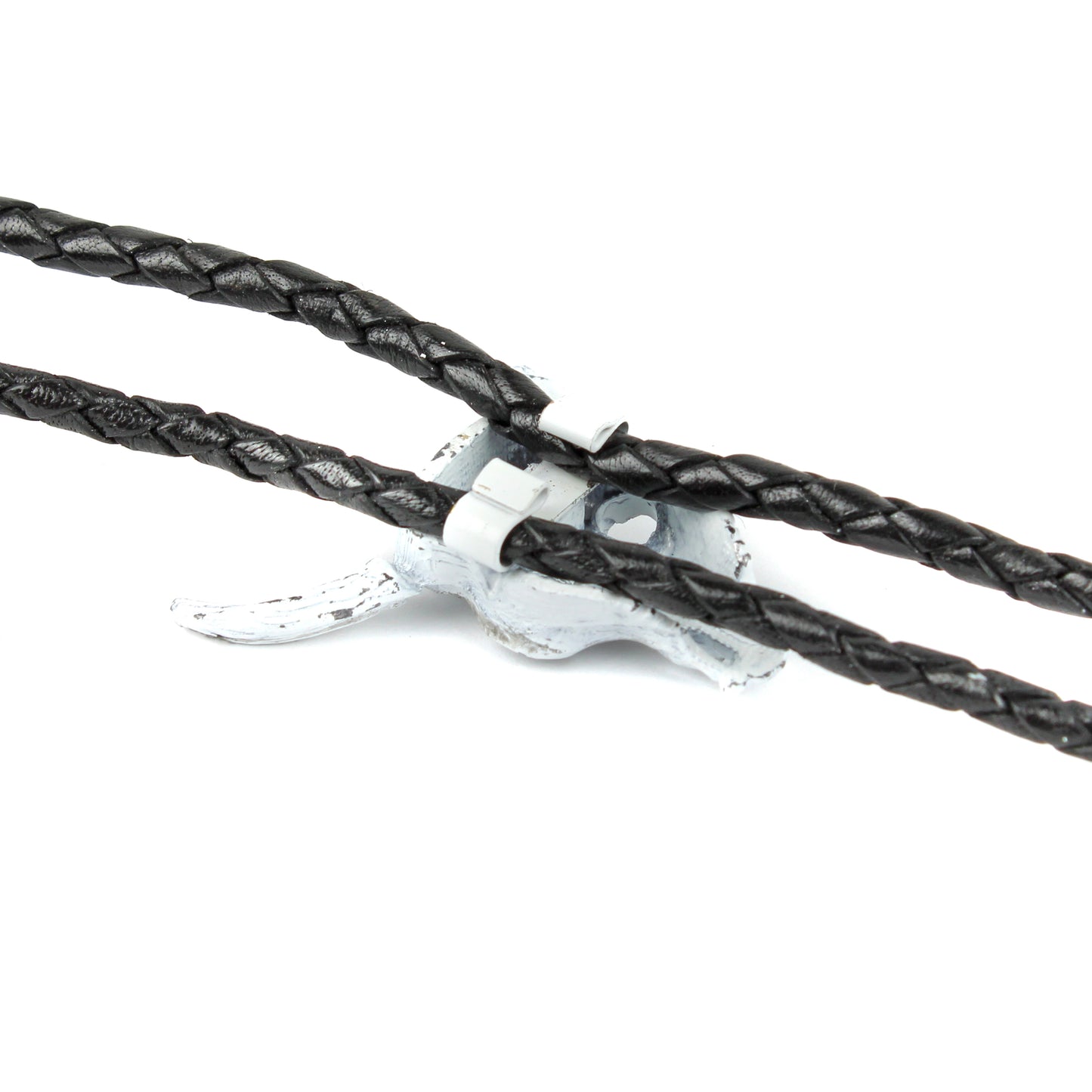 Western Steer Head Skull Bolo Tie Adjustable 36 inch Black Cord Made in USA