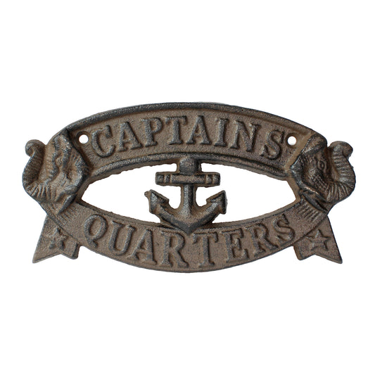 Cast Iron Captains Quarters Wall Decor Door Sign Antique Style Anchor Nautical