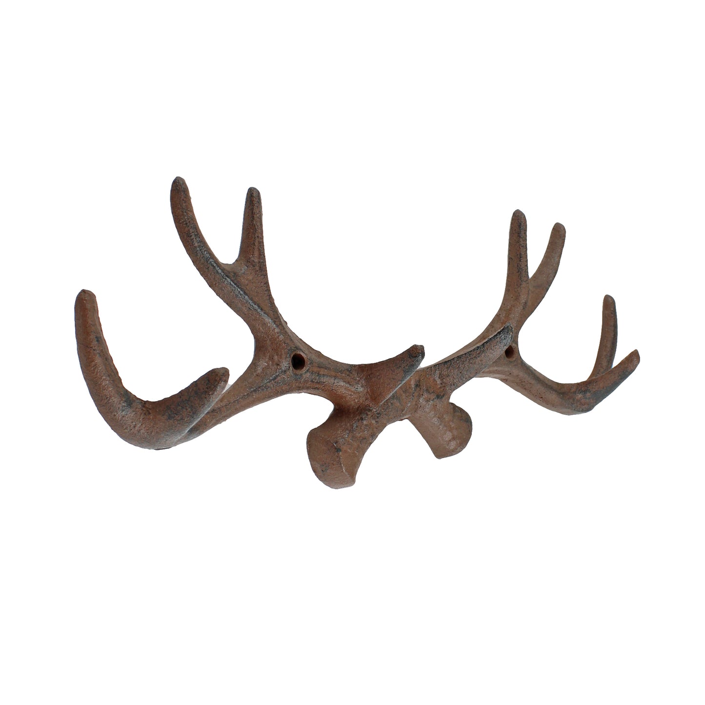 Deer Antler Coat Rack Wall Key Hook Towel Hat Hanger Cast Iron Rustic Brown