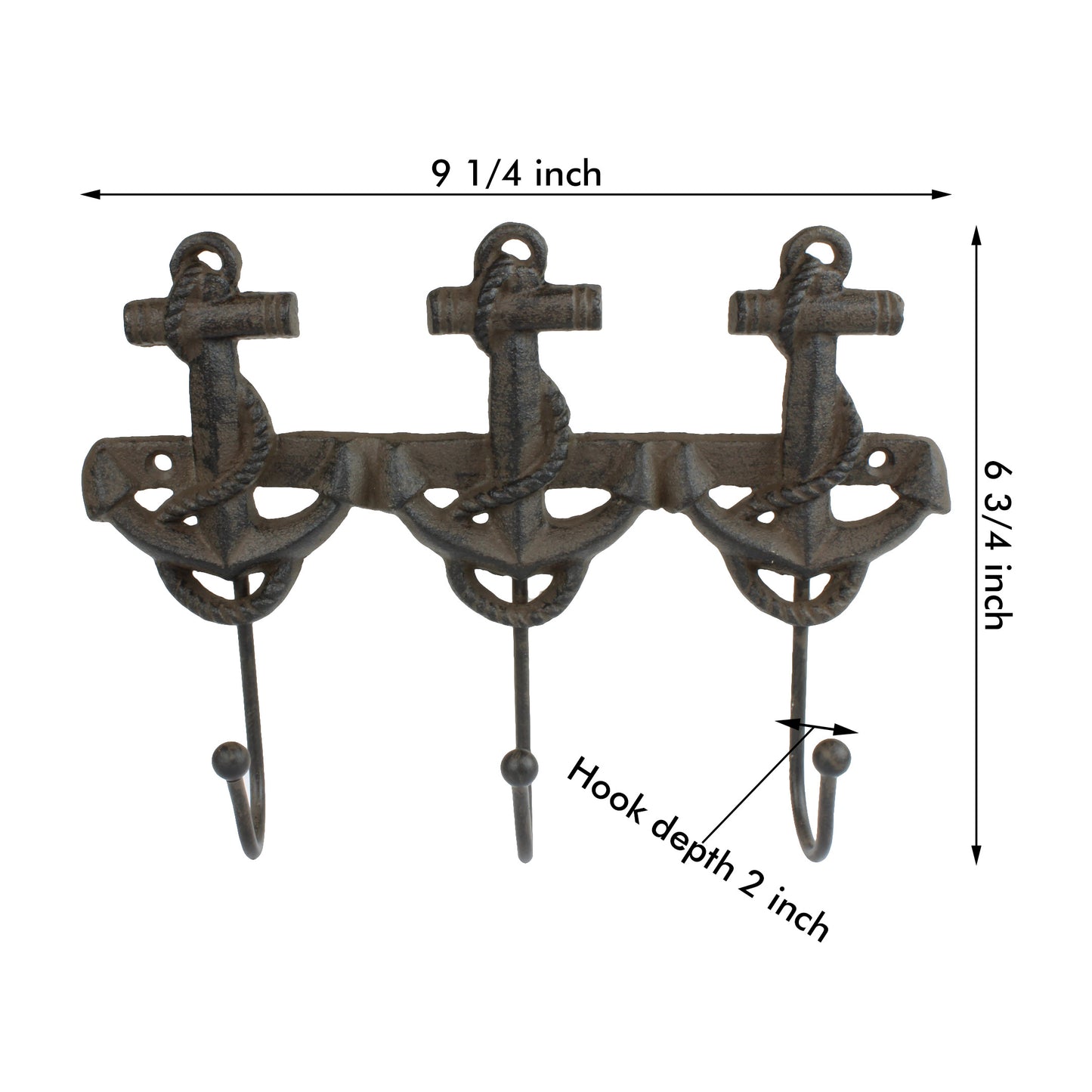 Anchor Key Rack Cast Iron Rustic Wall Nautical Hook Towel Holder Coat Hanger