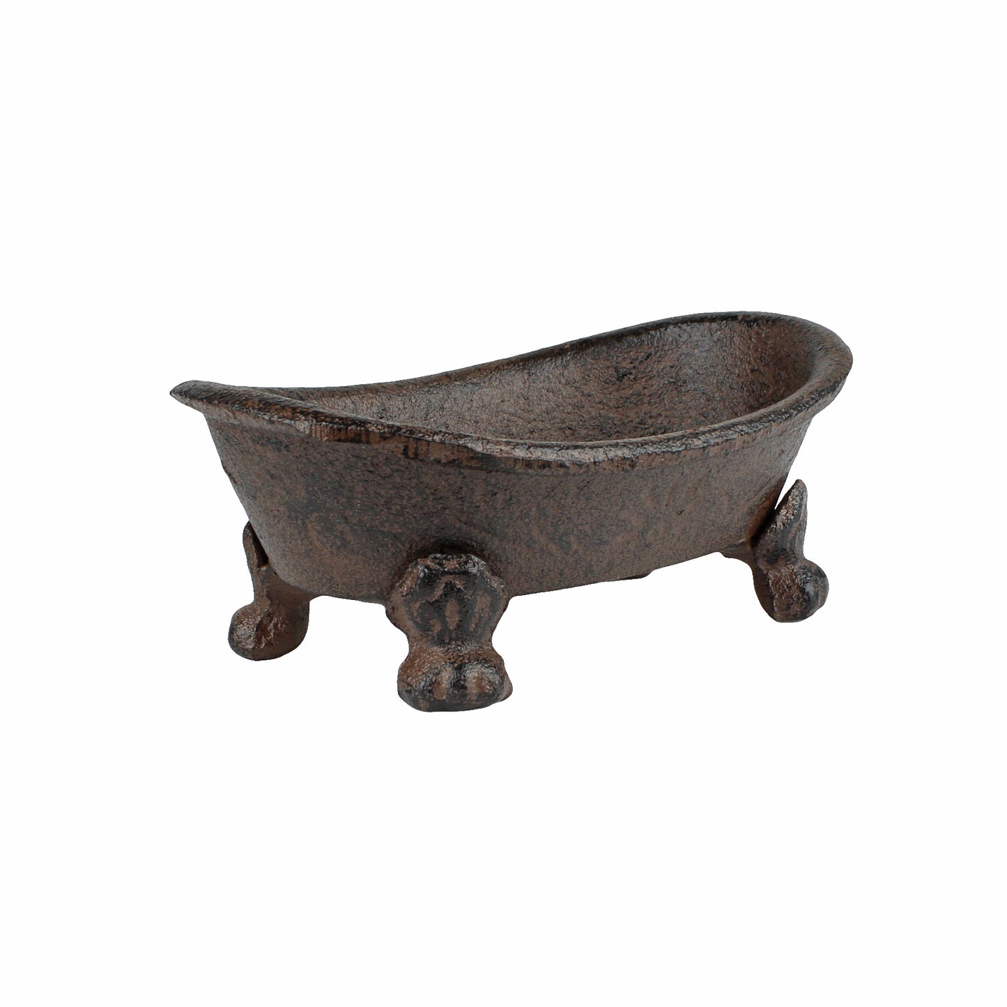 Antique Style Cast Iron Bathtub Soap Dish Holder Western Decor Rustic Brown
