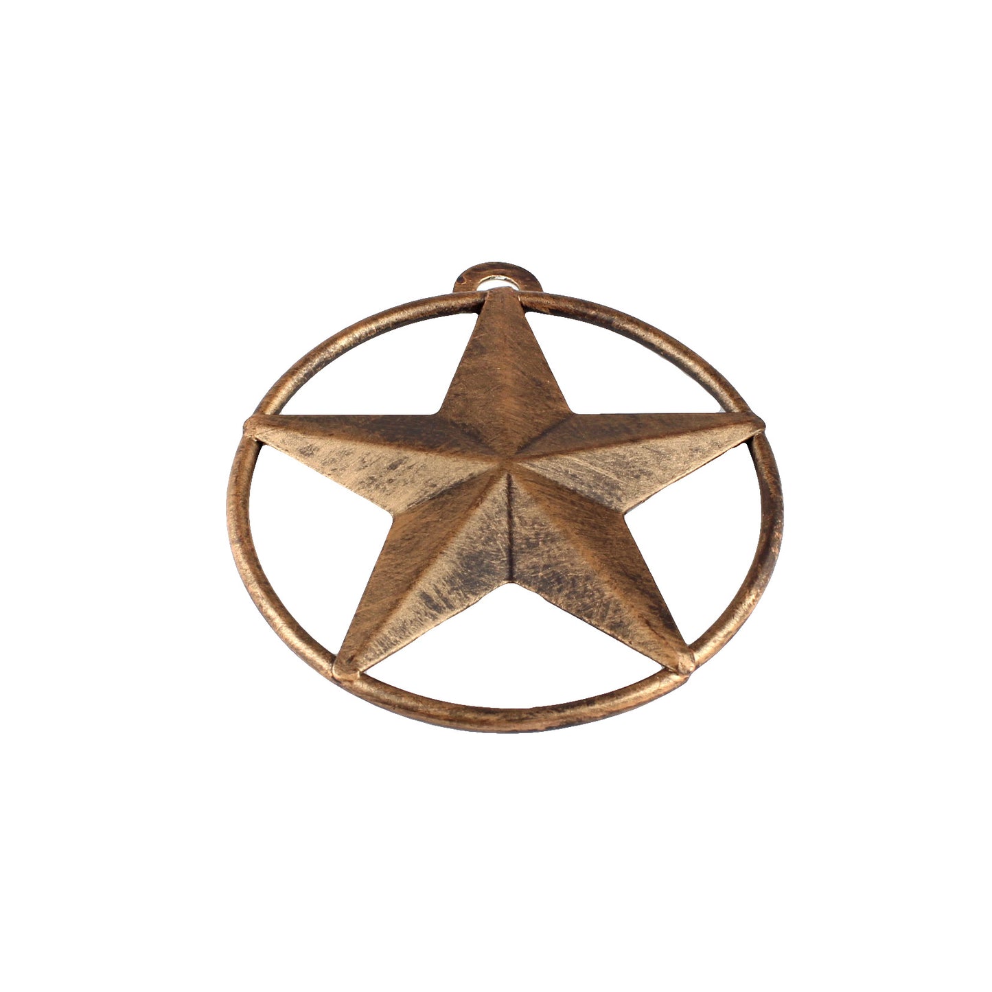 Tiny Small Metal Wall Star Brushed Copper With Smooth Ring Light Weight 3 inch