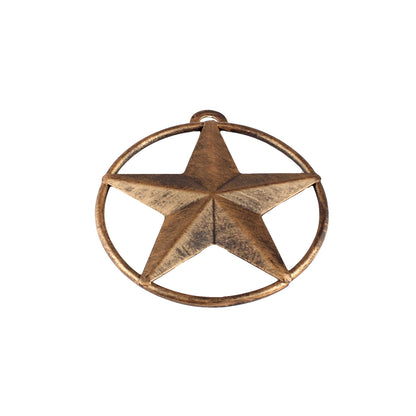 Tiny Small Metal Wall Star Brushed Copper With Smooth Ring Light Weight 3 inch