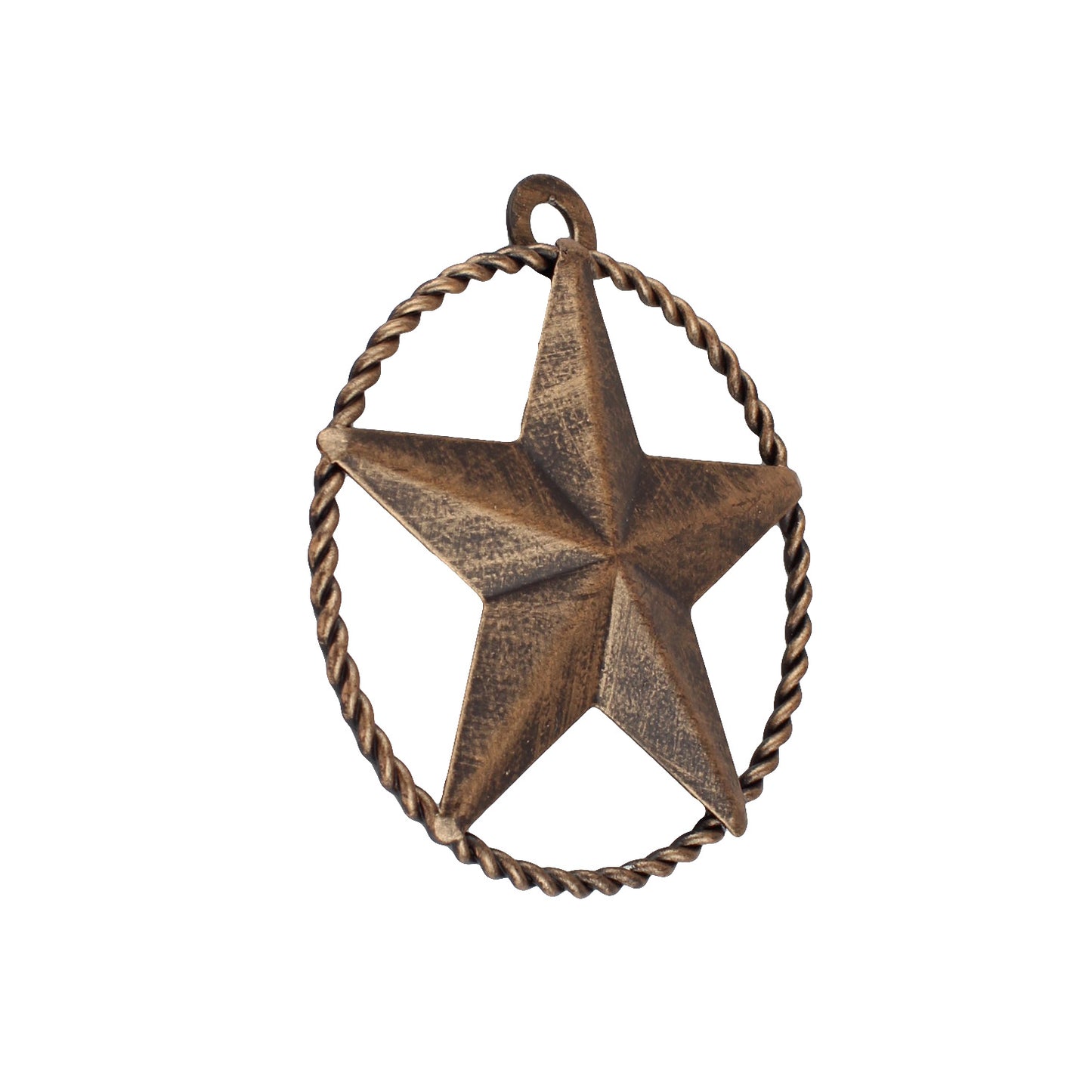 Rustic Tiny Small Barn Star Twisted Wire Ring 3 inch Tin Metal Brushed Copper