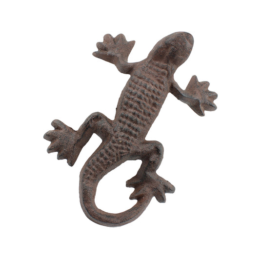 Lizard Figurine Statue Cast Iron Rustic Brown Pond Garden Decor Paperweight