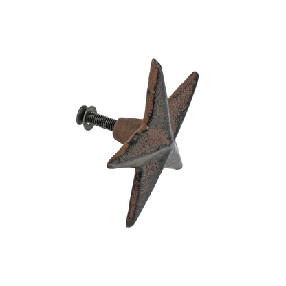 6 Rustic Star Drawer Pull Cabinet Door Handle Knobs Western Antique Style 2.5 in