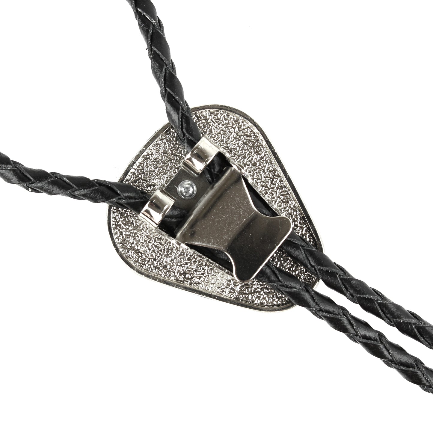 Teardrop Natural Real Black Pine Stone Bolo Tie 40" Adjustable Leather Cord