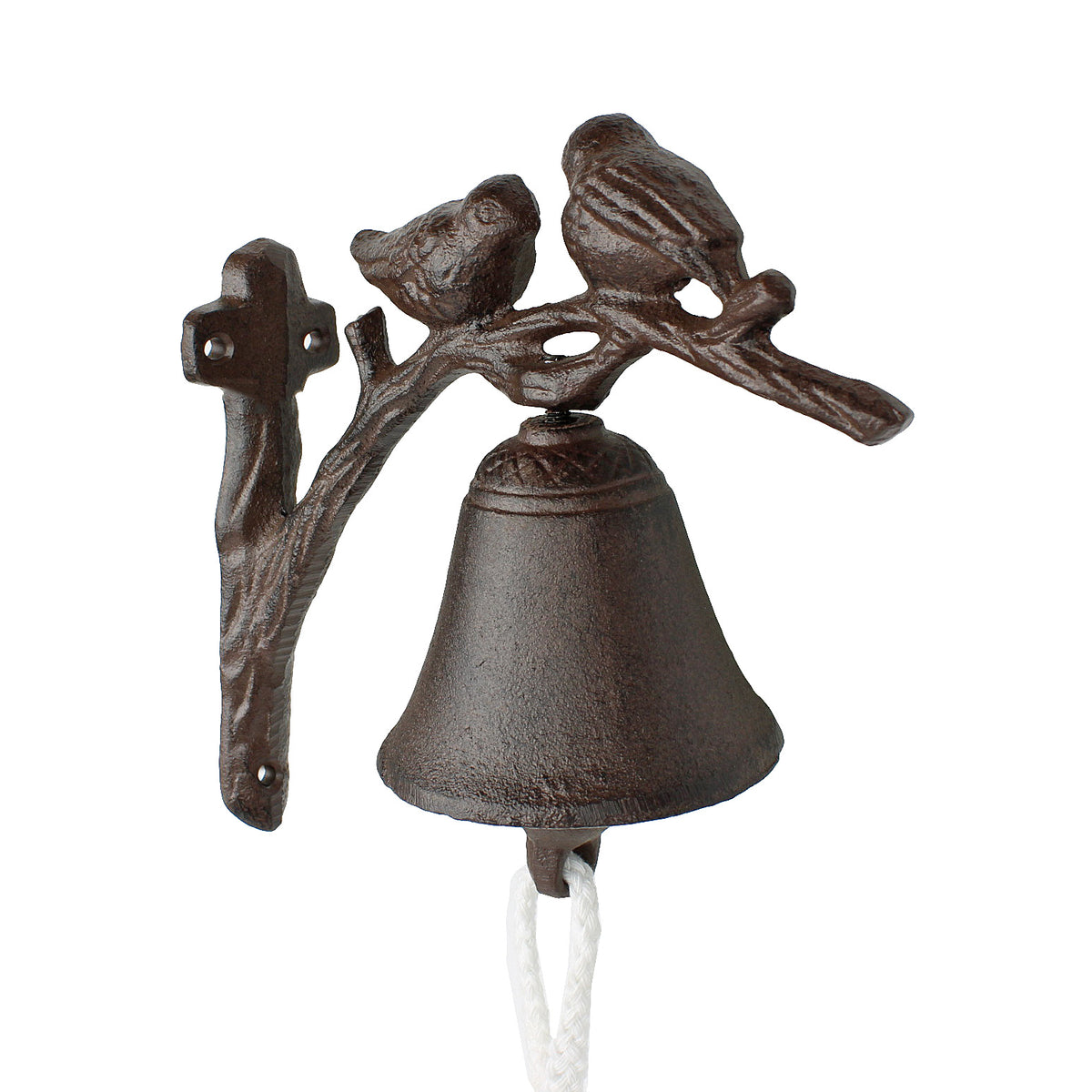 Cast Iron Birds On Tree Dinner Bell Wall Mounted Antique Style Rustic Finish