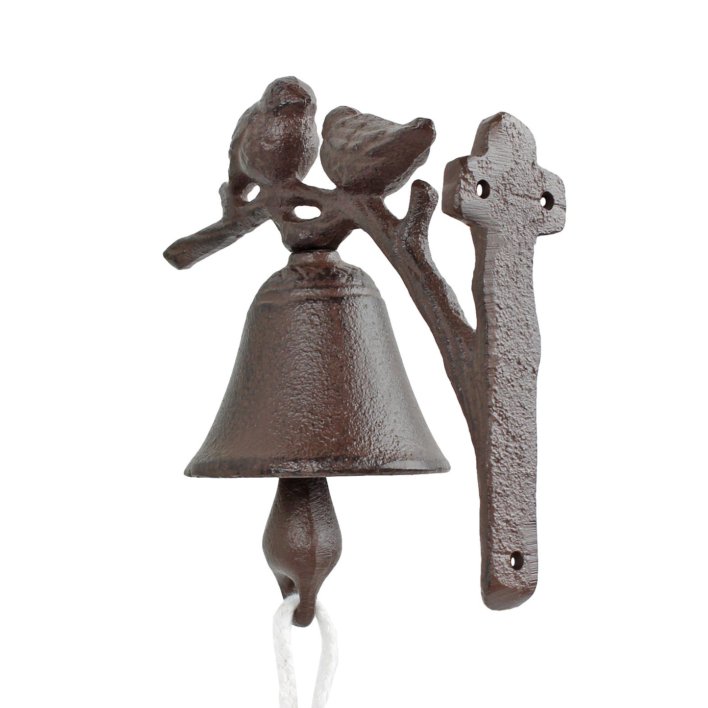 Birds On Tree Dinner Bell Cast Iron Wall Mounted Antique Style Rustic Finish