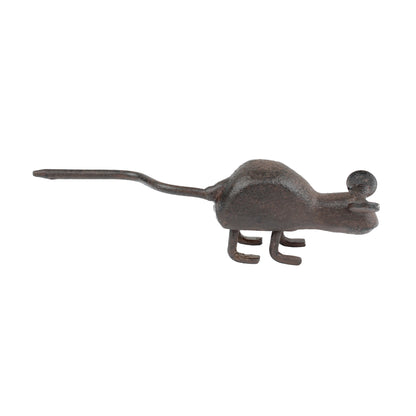 Little Tiny Mouse Figurine Cast Iron Miniature Paperweight Rustic Brown Finish