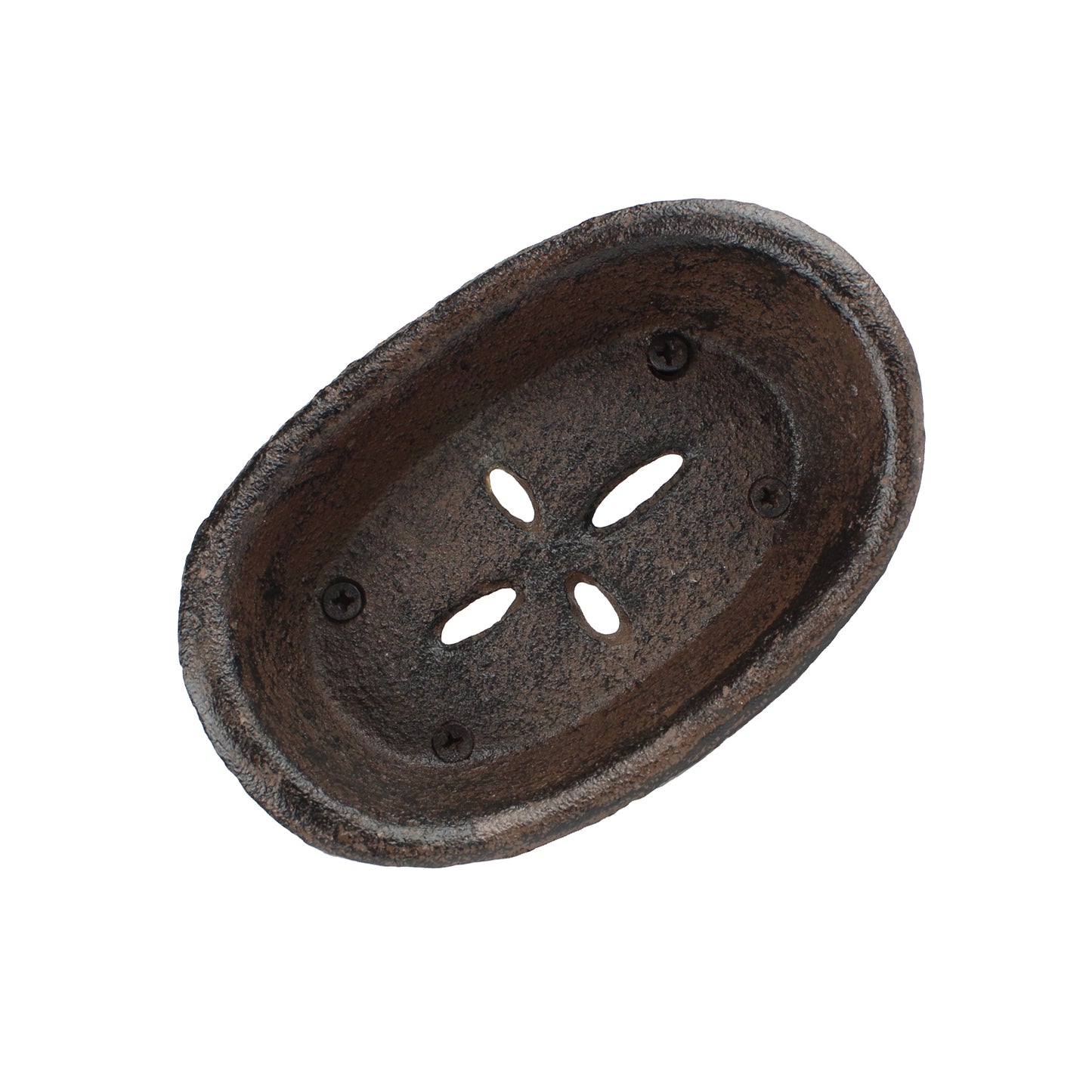 Antique Style Cast Iron Bathtub Soap Dish Holder Western Decor Rustic Brown