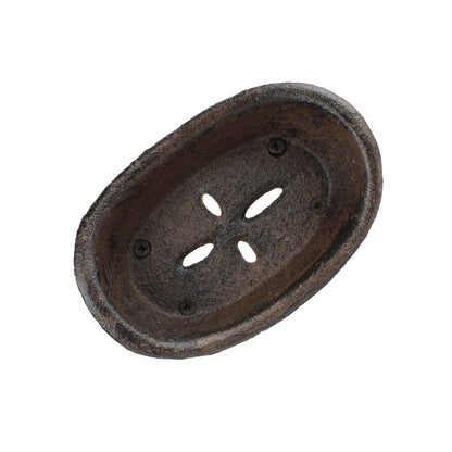 Antique Style Cast Iron Bathtub Soap Dish Holder Western Decor Rustic Brown