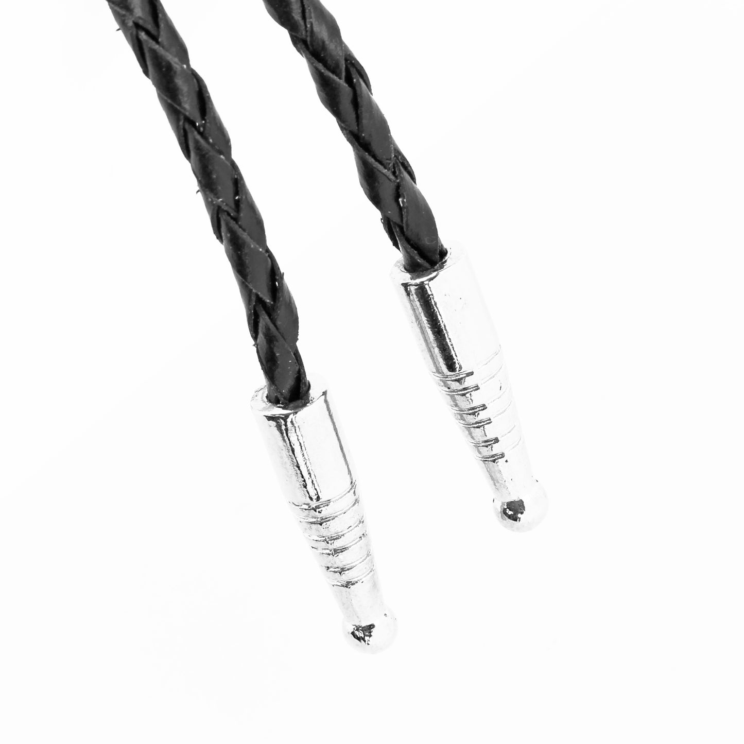 Texas Star Western Bolo Tie Silver Concho 40" Adjustable Genuine Leather Cord