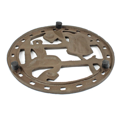 Cast Iron Western Boots Saddle Trivet Rustic Antique Style Hot Pot Plate Holder