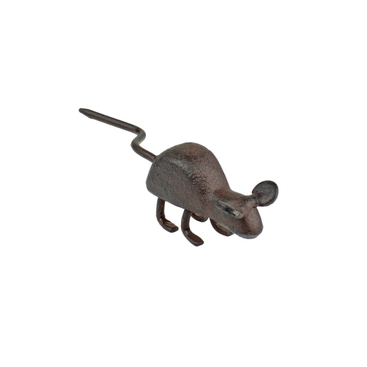 Little Tiny Mouse Figurine Cast Iron Miniature Paperweight Rustic Brown Finish