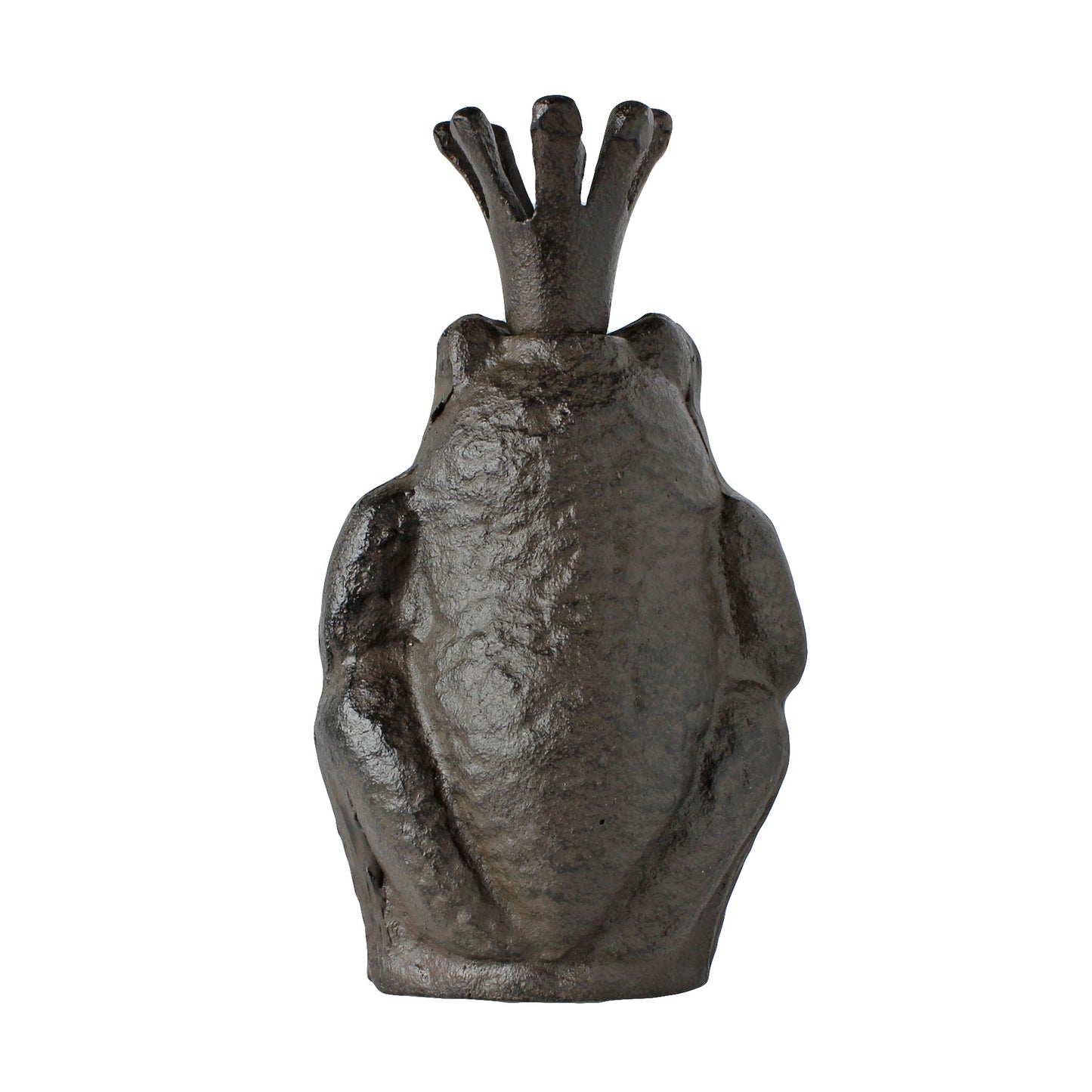 Frog Prince Charming Figurine King Toad Cast Iron Rustic Brown Garden Statue 6"