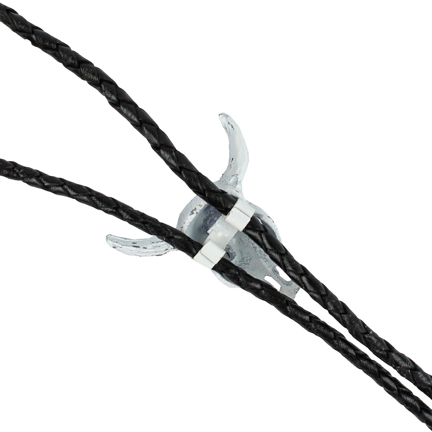 Western Steer Head Skull Bolo Tie Adjustable 36 inch Black Cord Made in USA