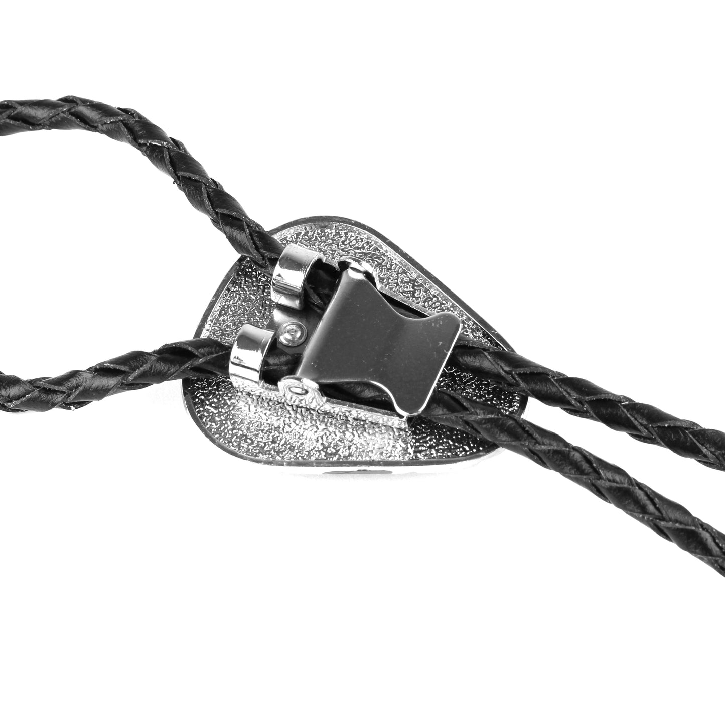 Teardrop Natural Real Black Pine Stone Bolo Tie 40" Adjustable Leather Cord