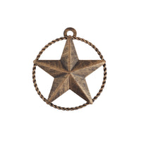Rustic Tiny Small Barn Star Twisted Wire Ring 3 inch Tin Metal Brushed Copper