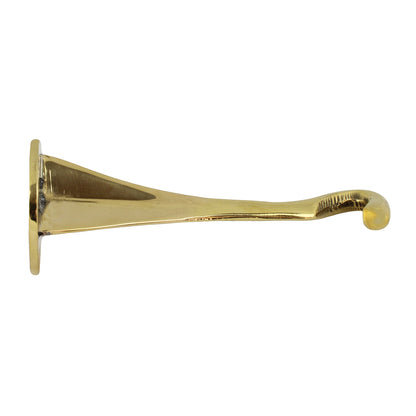 Solid Brass Lamp or Basket Holder Hook Wall Mounted Polished Gold Finish 5 inch