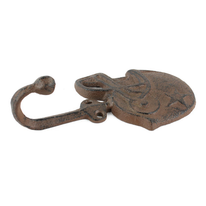 Dallas Cowboys Key Hook Helmet Star Coat Towel Hanger Rustic Cast Iron NFL