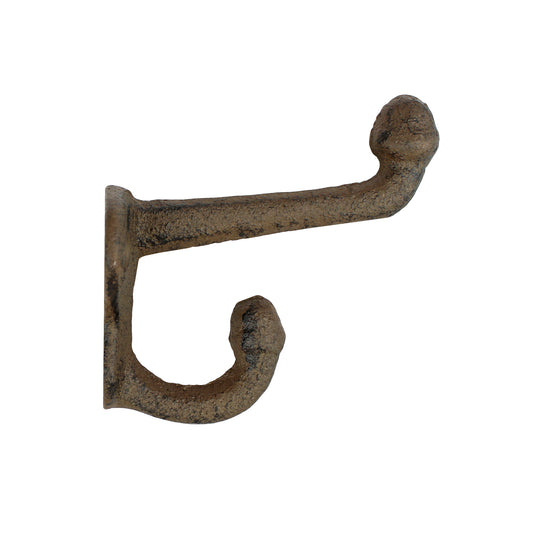 Cast Iron Acorn Double Wall Hook Key Towel Coat Purse Door Hanger Brown 2 3/4"