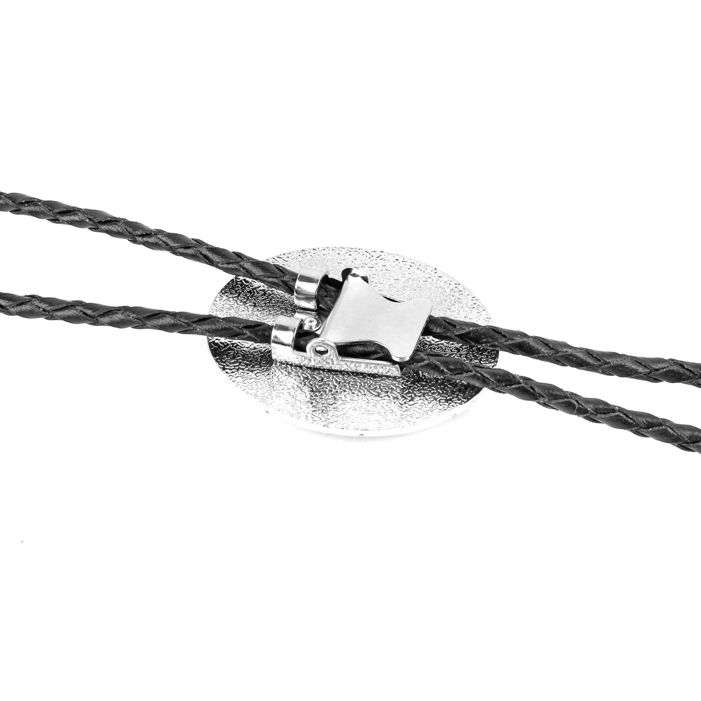 Oval Turquoise Natural Stone Bolo Tie Maltese Cross 40 inch Black Leather Cord