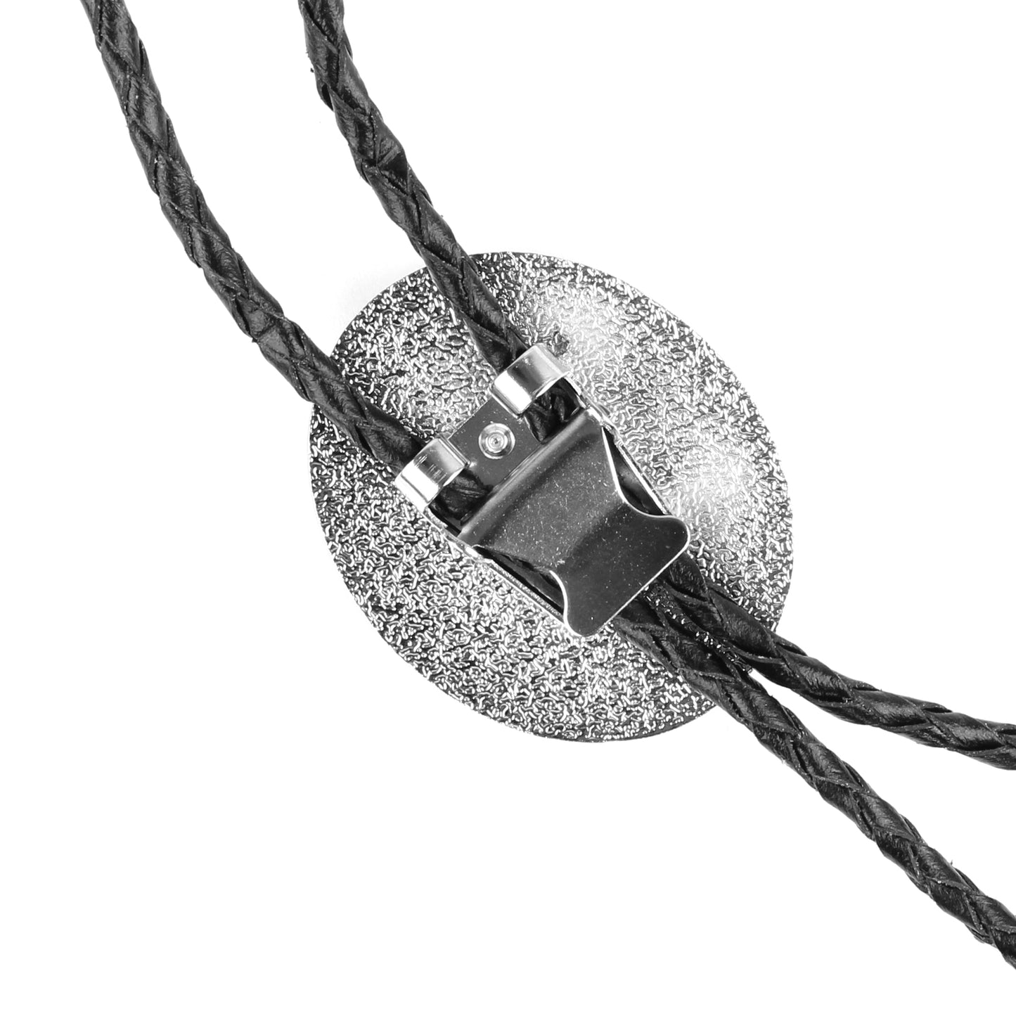 Oval Turquoise Natural Stone Bolo Tie Maltese Cross 40 inch Black Leather Cord