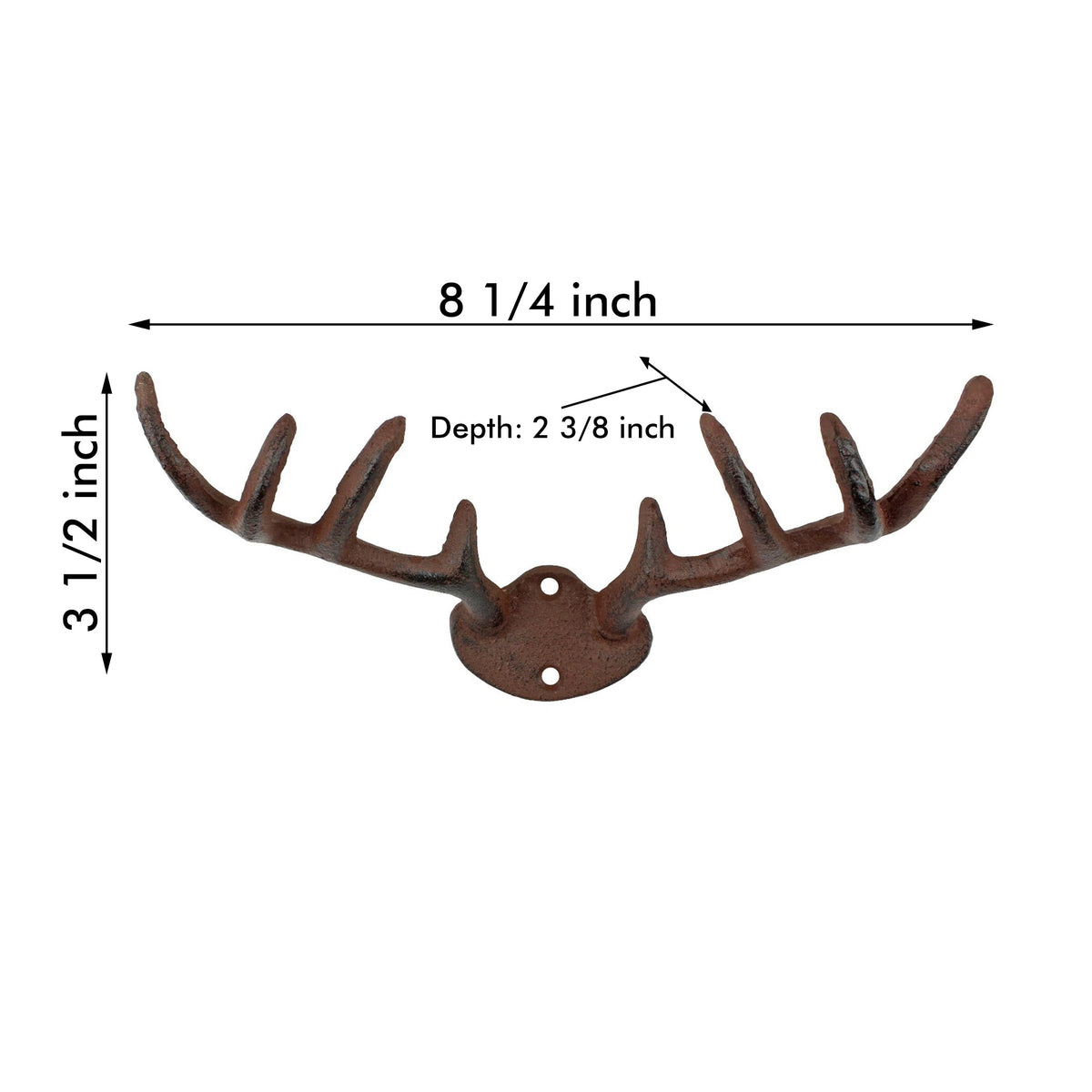 Cast Iron Antler Wall Hook Rack Deer Horns Coat Key Hanger Rustic Western Decor