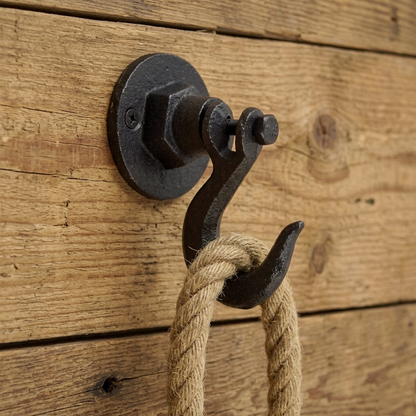 Industrial Swivel Clevis Eye Wall Hook Heavy Duty Cast Iron Antique Style Black
