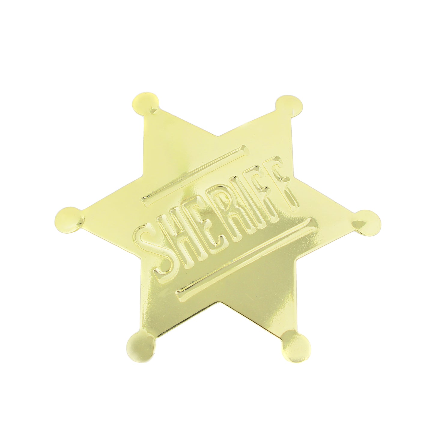 Polished Golden Sheriff 6 Point Star Badge Wild West Shiny Finish Made in USA