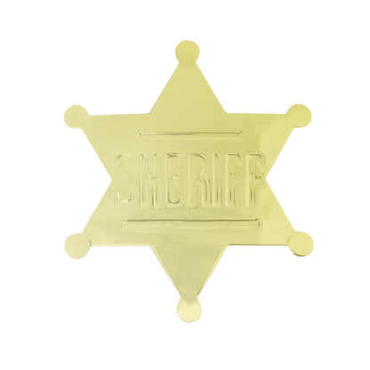 Polished Golden Sheriff 6 Point Star Badge Wild West Shiny Finish Made in USA
