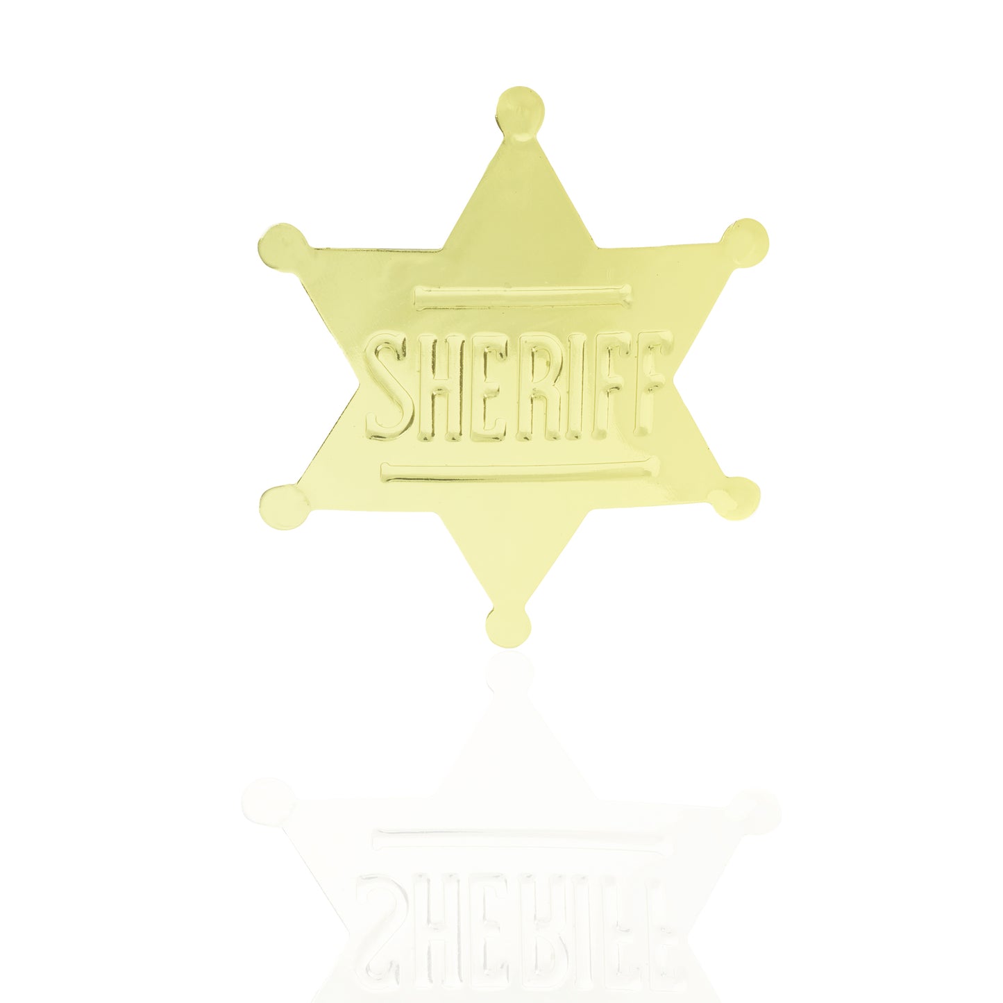 Polished Golden Sheriff 6 Point Star Badge Wild West Shiny Finish Made in USA