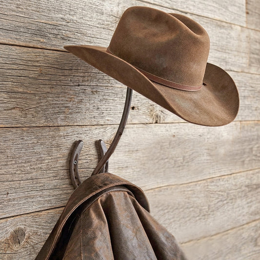 Horseshoe Coat & Hat Wall Rack Hanger Hook Rustic Western Rustic Brown Cast Iron