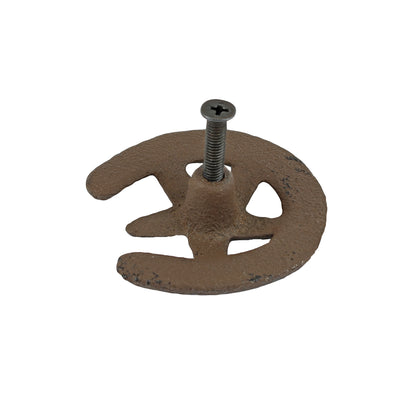 Rustic Horseshoe Star Western Drawer Knob Pull Cast Iron Cabinet Hardware 2 inch