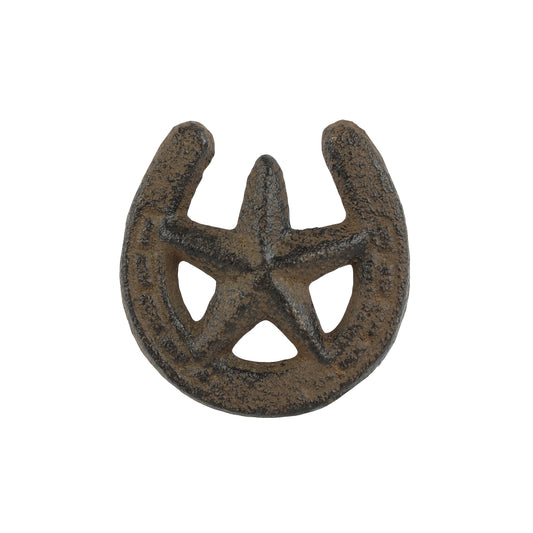 Rustic Horseshoe Star Western Drawer Knob Pull Cast Iron Cabinet Hardware 2 inch