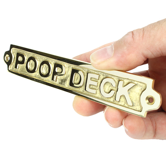 Poop Deck Wall Plaque Sign Polished Solid Brass Nautical Beach House Boat Decor