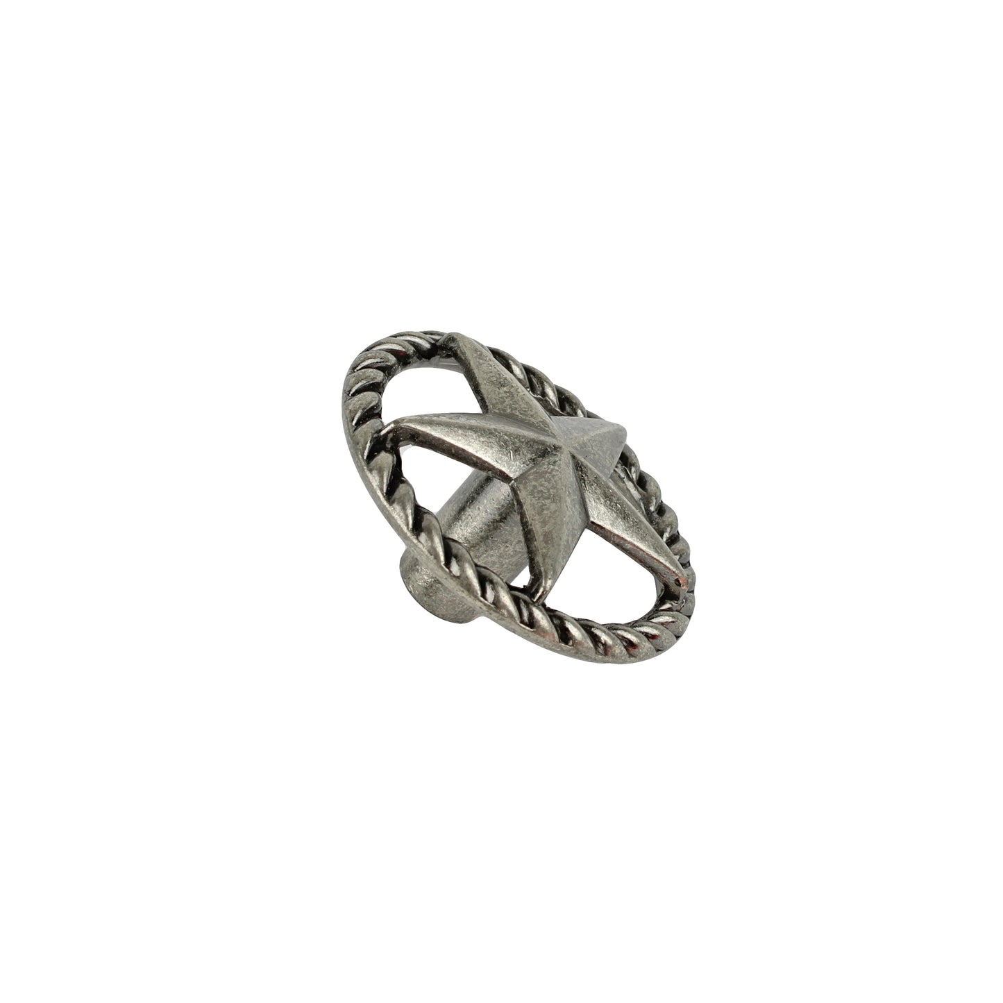 Antique Silver Texas Star Rope Round Drawer Knob Pull Cabinet Hardware 1.5 in