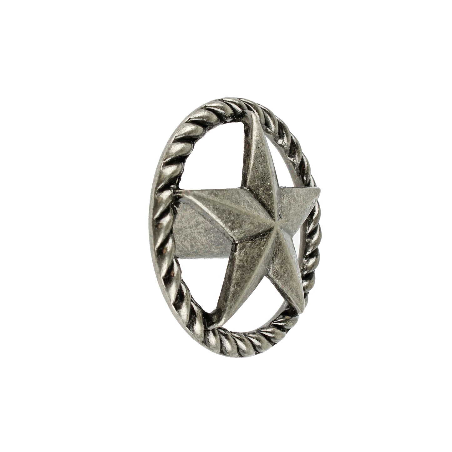 Antique Silver Texas Star Rope Round Drawer Knob Pull Cabinet Hardware 1.5 in