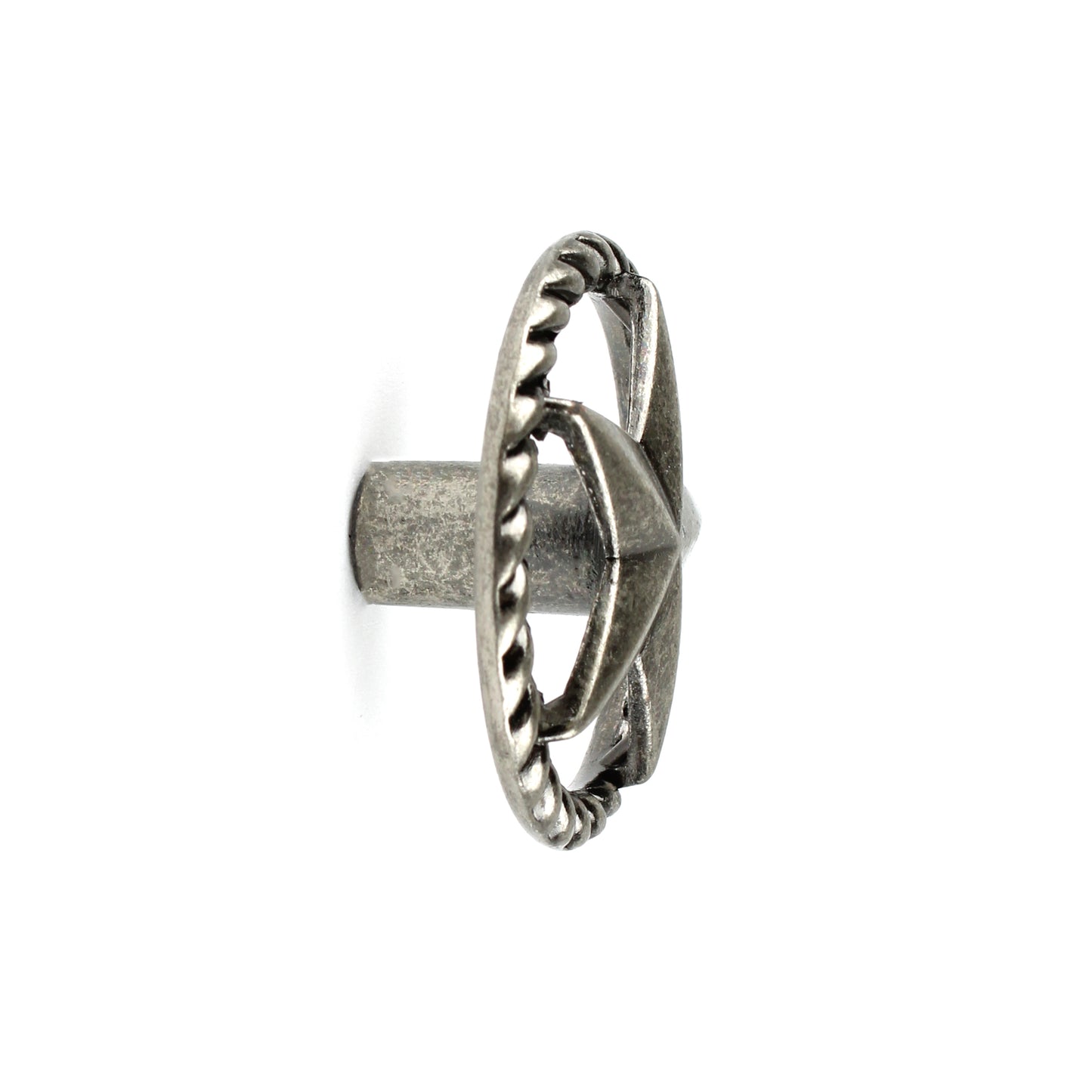 Antique Silver Texas Star Rope Round Drawer Knob Pull Cabinet Hardware 1.5 in