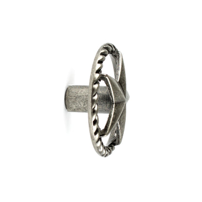 Antique Silver Texas Star Rope Round Drawer Knob Pull Cabinet Hardware 1.5 in
