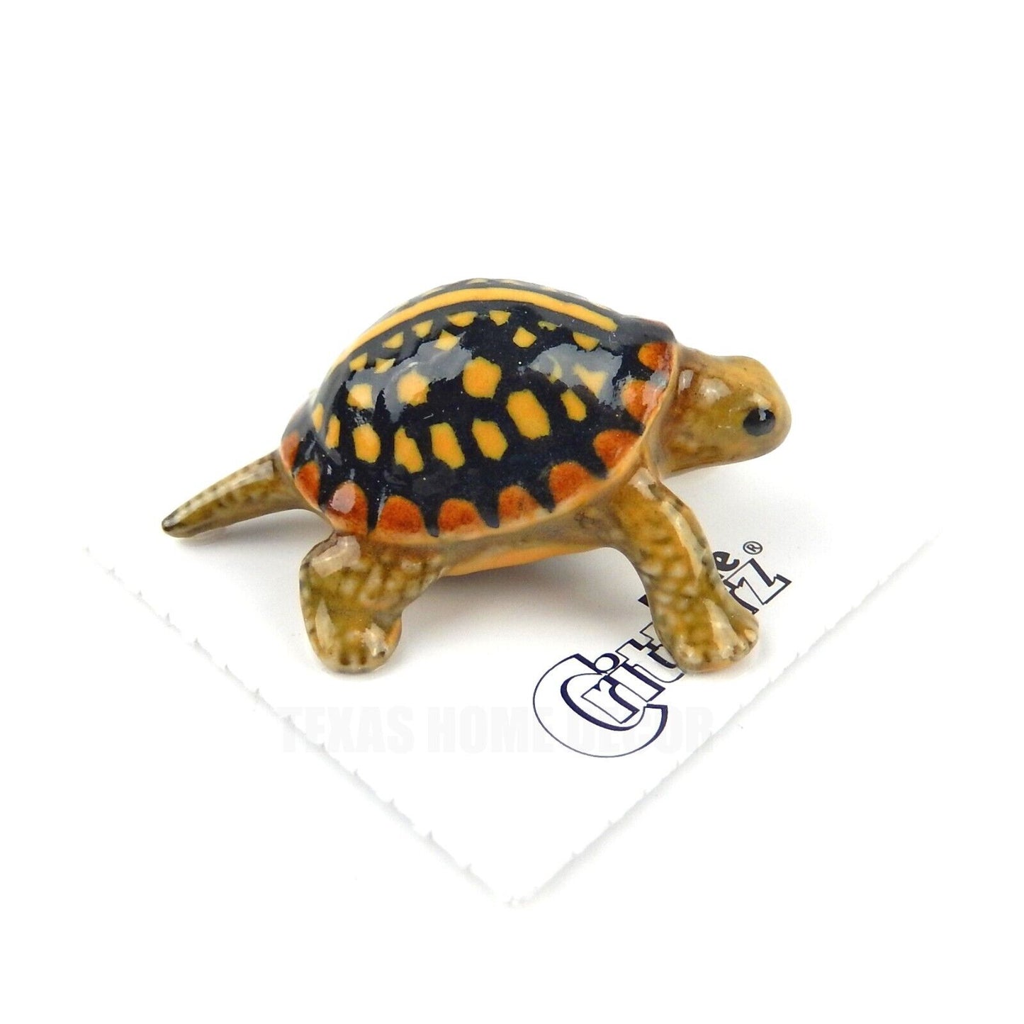 Little Critterz Miniature Collectors Box Turtle "Dom" Porcelain Figurine