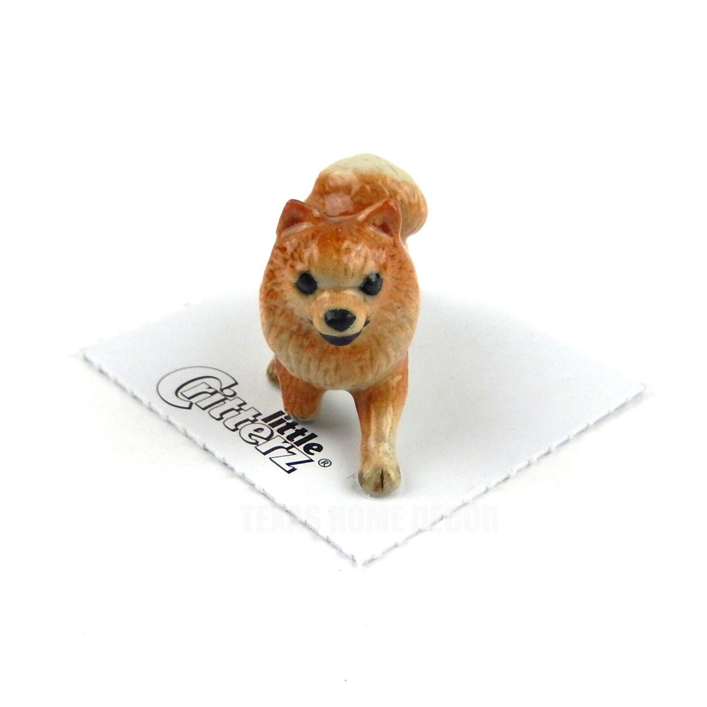 Little Critterz Miniature Collectors Pomeranian Dog Porcelain Figurine