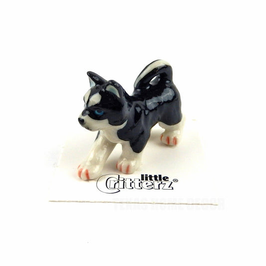 Little Critterz Miniature Collectors Siberian Husky Dog Porcelain Figurine