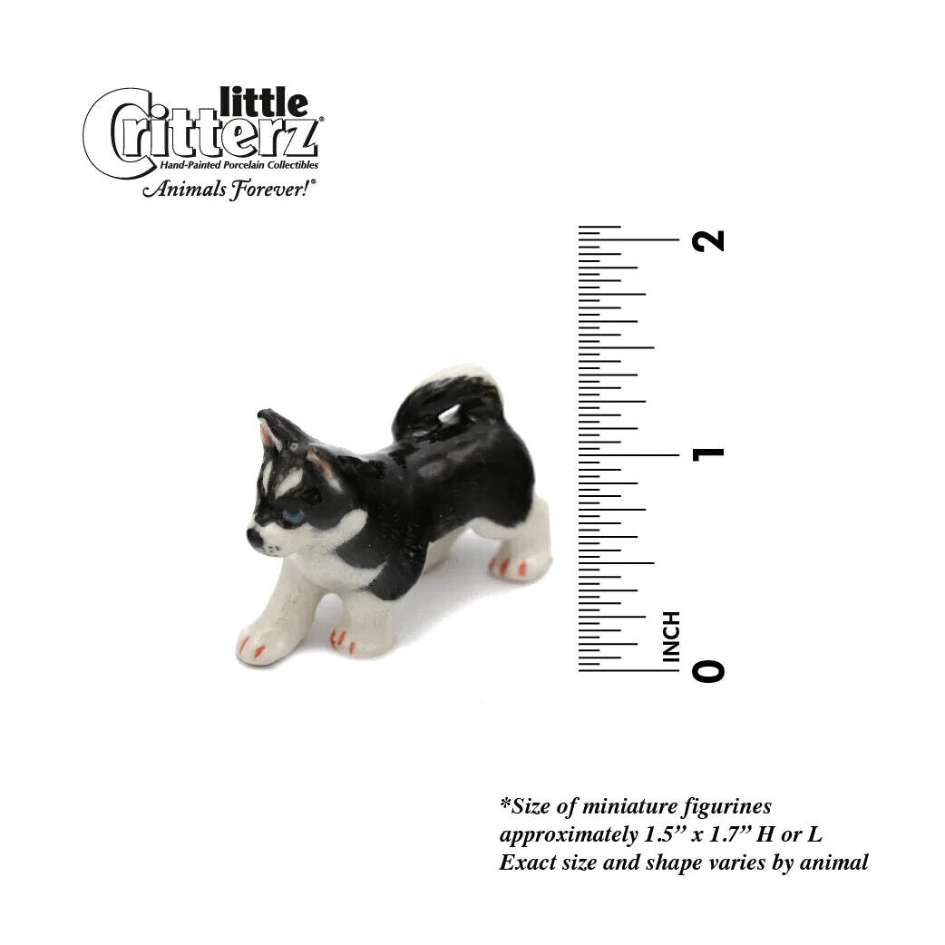 Little Critterz Miniature Collectors Siberian Husky Dog Porcelain Figurine